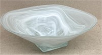 Green / white swirl ART Glass bowl