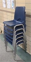 Stackable chairs. Adult height. 6ct.