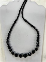 Costume jewelry black beaded necklace