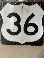 US 36 Road sign 2' x 2'