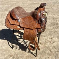 15.5in Tooled Leather Champion Saddle