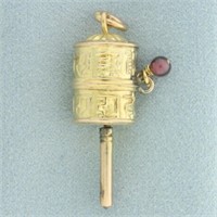 Mechanical Tibetan Buddhist Prayer Wheel Pendant o