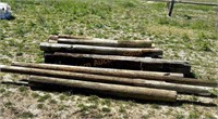 Lot of Wooden Fence Posts