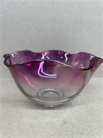 Purple clear glass bowl