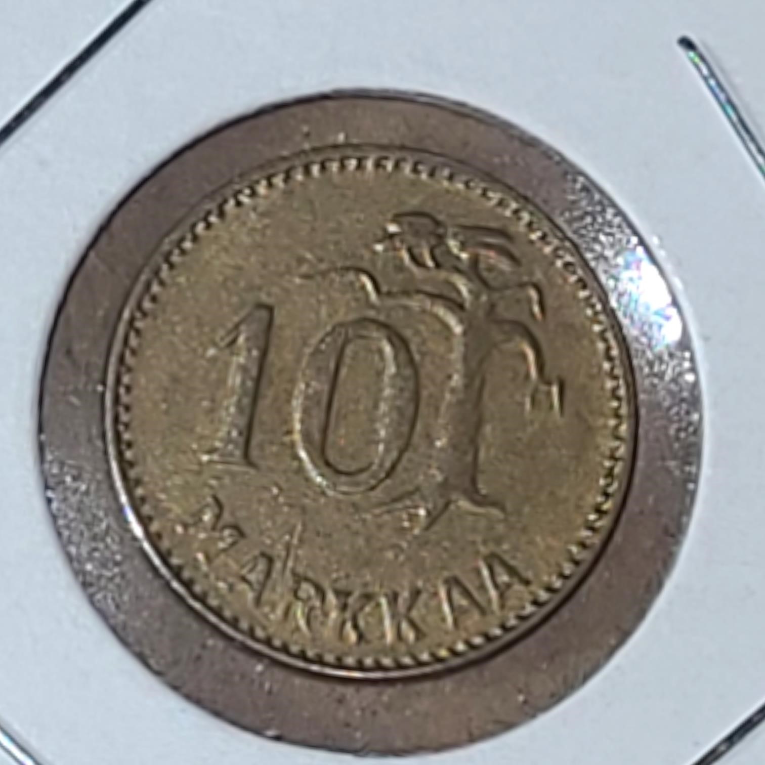 1953 Finland 10 Markkaa Coin