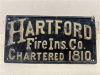 Hartford fire insurance company 1810 metal sign