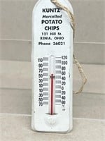 KUNTZ potato chip advertising thermometer Xenia