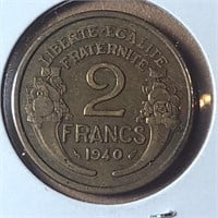 1940 France 2 Francs Coin