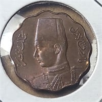 1943 Egypt 10 Milliemes King Farouk