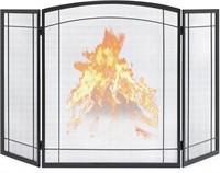 3 Panel Fireplace Screen 48x29 Modern Foldable