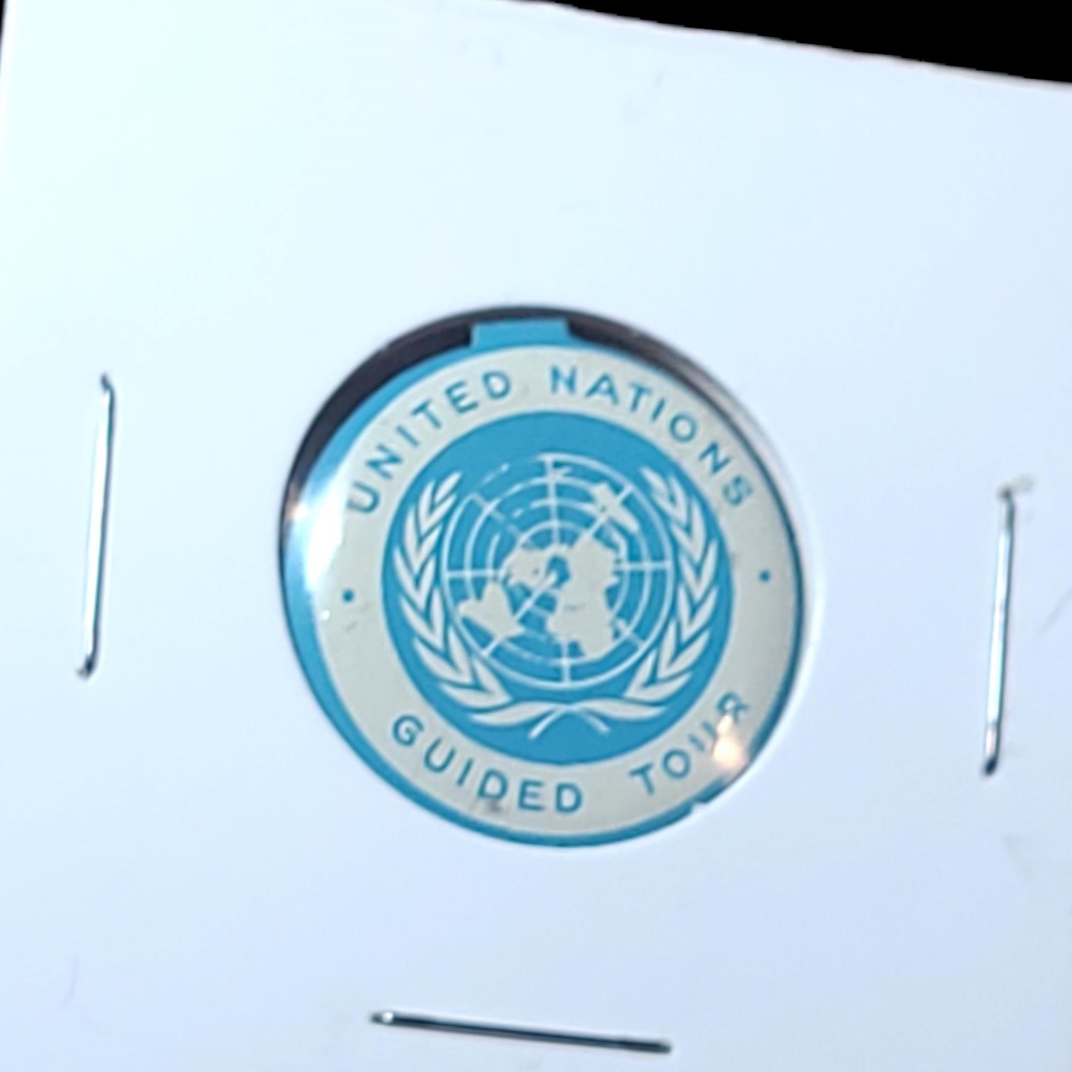 1960's United Nations Guided Tour Pin Badge