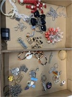 Costume jewelry lot and keychains