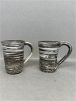Stoneware pottery mugs