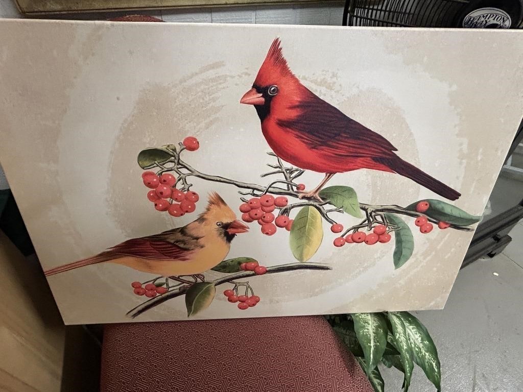 Cardinal print on canvas