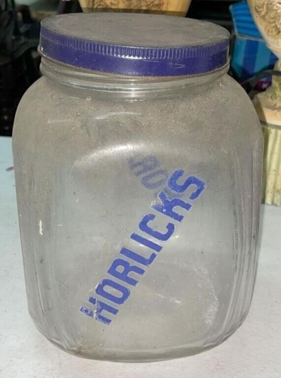 Vintage HORLICKS Malted Milk General Store Jar