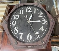Vintage Hex Shaped School Electric Wall Clock
