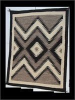 NAVAJO  GREY WHITE & BLACK 60" X 46" RUG