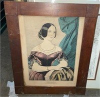 1800s Currier & Ives Color Lithograph "Adeline"