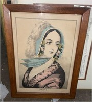 1800s J. Baillie Color Lithograph "Julia"