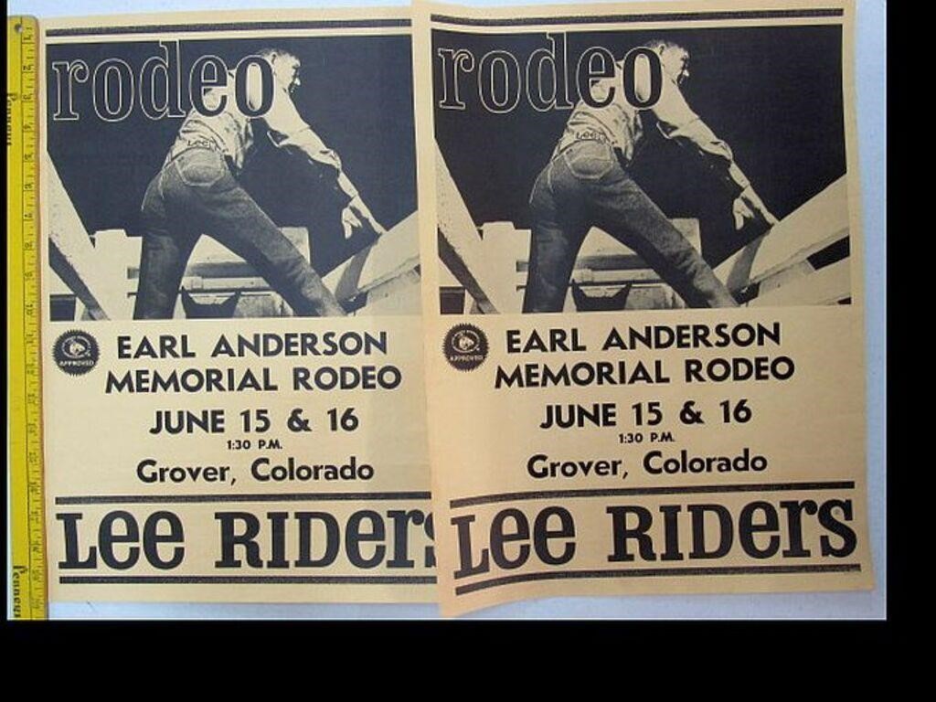TWO OLD LEE RIDER GROVER, COLO. RODEO POSTERS
