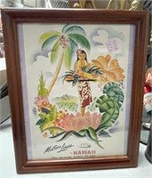 Vintage Matson Lines "Hawaii" Print, 8 x 10