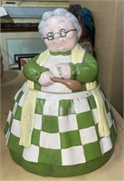 1960s HP Ceramic Grandma Checkered Cookie Jar