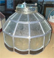 Leaded Stained/Etched Glass Hanging Light