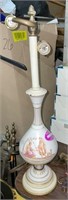 MCM Greek Revival Satin Glass HP Table Lamp