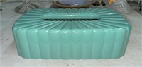 MCM Plastic Turquoise Tissue Box Holder