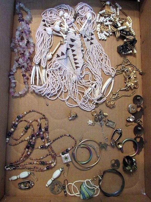 LOT OF NECKLACES & EARRINGS