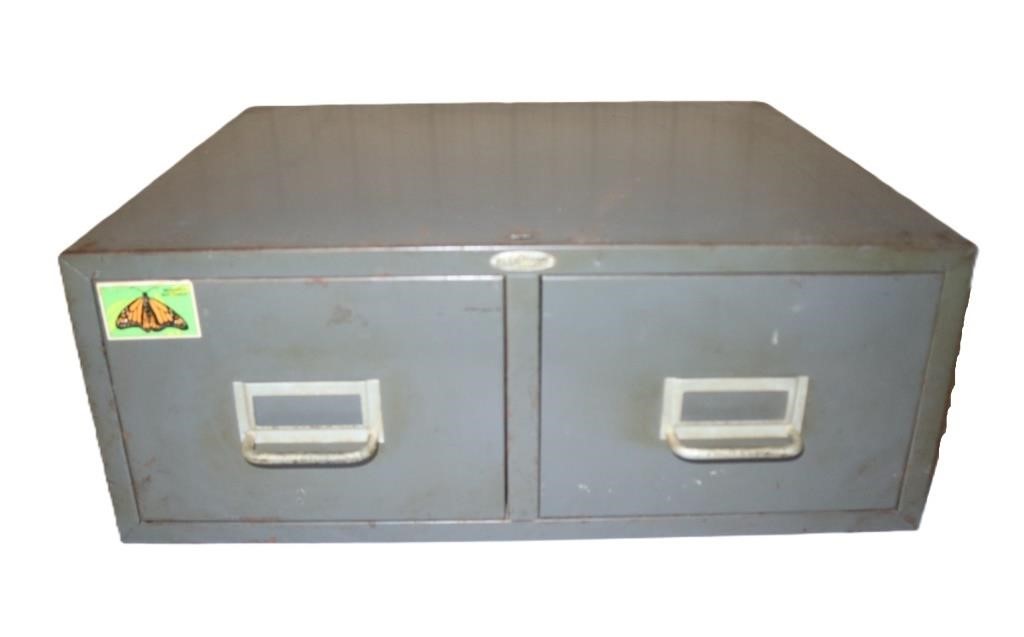 Cole Steel 2 drawer index card file cabinet
