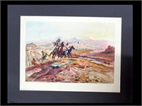 MATTED CHARLES RUSSEL PRINT - INTRUDERS