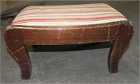 Vintage Wood & Upholstered Foot Stool