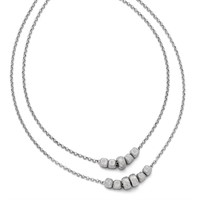 Sterling Silver Diamond Cut Bead Strand Necklace