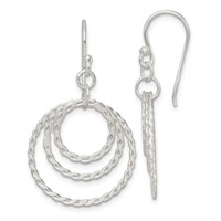 Sterling Silver Multi Circle Dangle Earrings