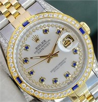 Rolex Men Datejust Diamond Sapphire Watch