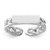 Sterling Silver Bar Chain Design Ring