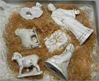 Vintage Italy Ceramic Nativity Scene, 6pcs