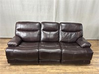 Brown Leather Electric Recliner Sofa