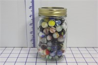 JAR OF VINTAGE MARBLES- SOME UV!