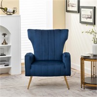Modern Velvet Accent Chair, Blue