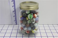 JAR OF VINTAGE MARBLES- SOME UV!