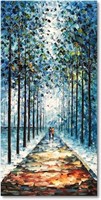 Diathou Hand-painted Romantic Walk Canvas, 48"x24"