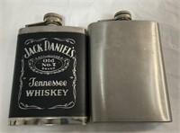 2) Metal Flask 1) Jack Danials 1 Plain