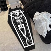 Gothic Room Décor Skeleton Rug, 31"x79"
