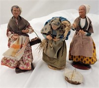 Lot of interesting elderly women decorative dolls