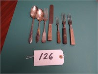 Vintage Wood Handle Forks, Spoons