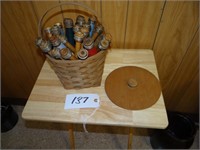 Longaberger Basket, vintage spools