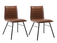 Modern Dining Chair-with Horizontal - Brown 
Fa...