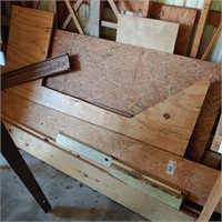 WOOD SHOP TABLE, MISC. LUMBER ITEMS